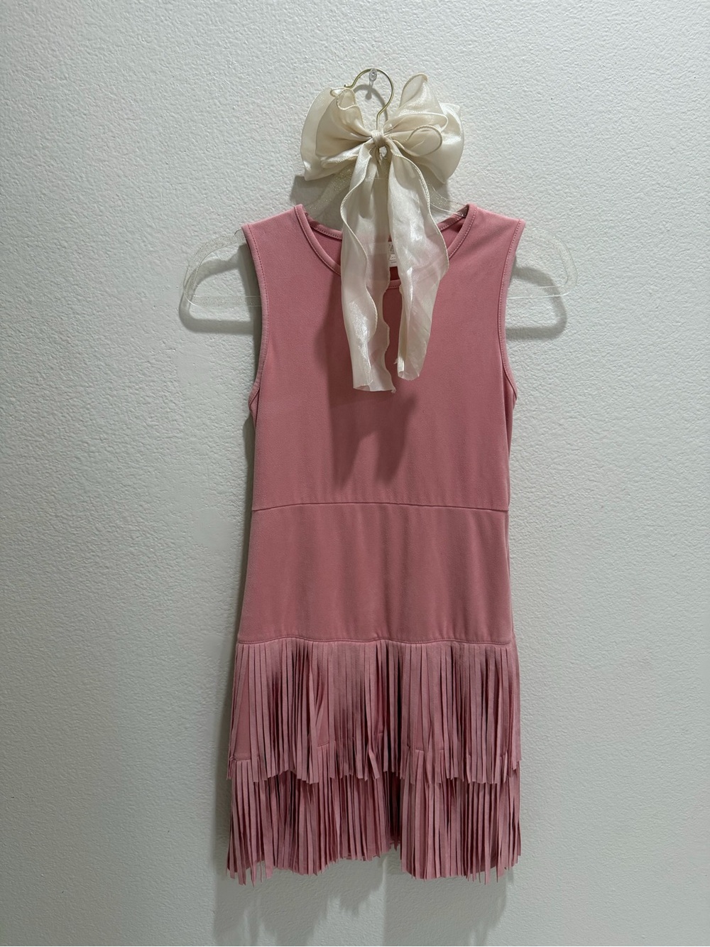 SHYANNE GIRLS' FAUX SUEDE FRINGE MINI DRESS